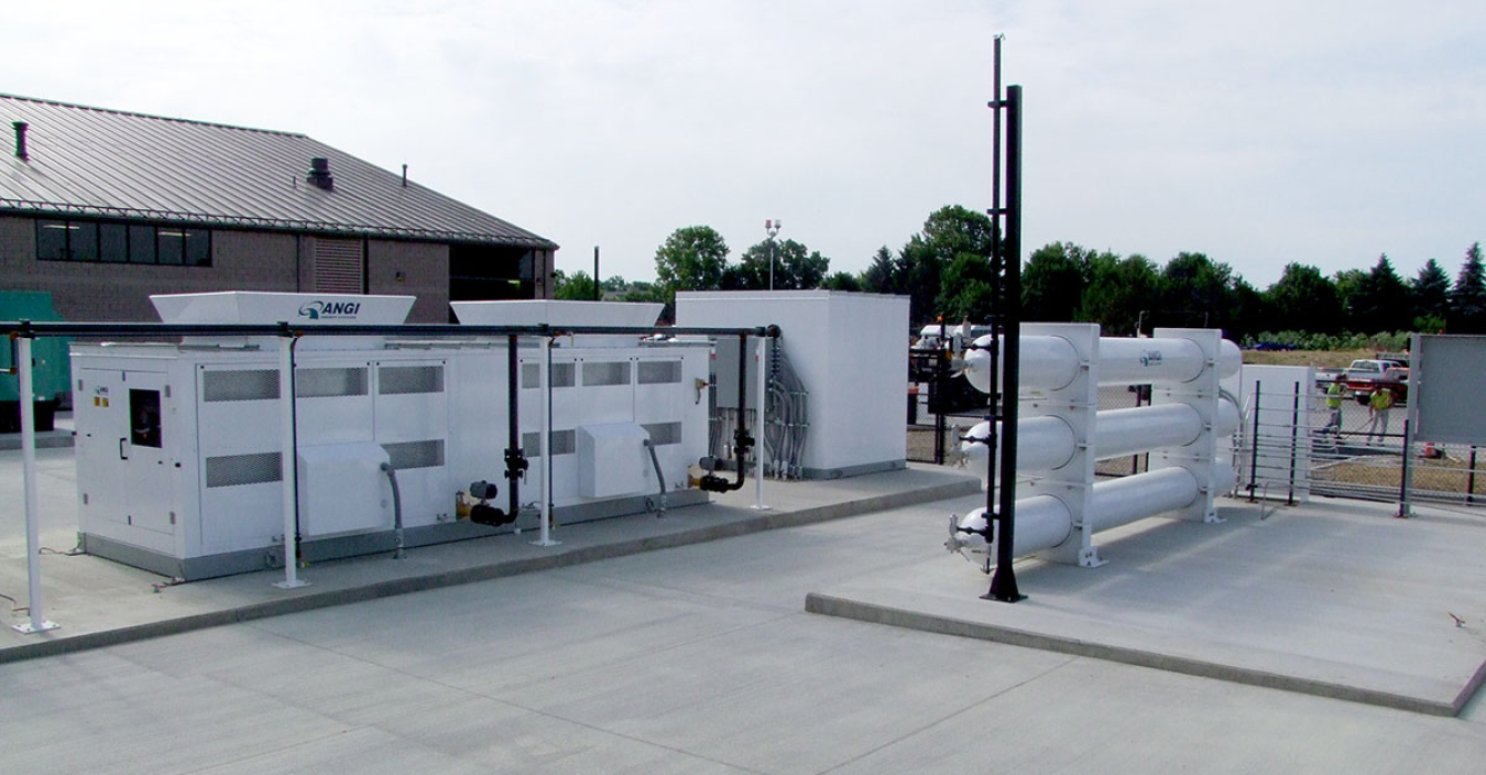 CNG compressors and storage vessels.