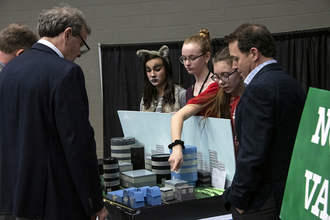 Here, the team makes its presentation to the judges during the final round. 