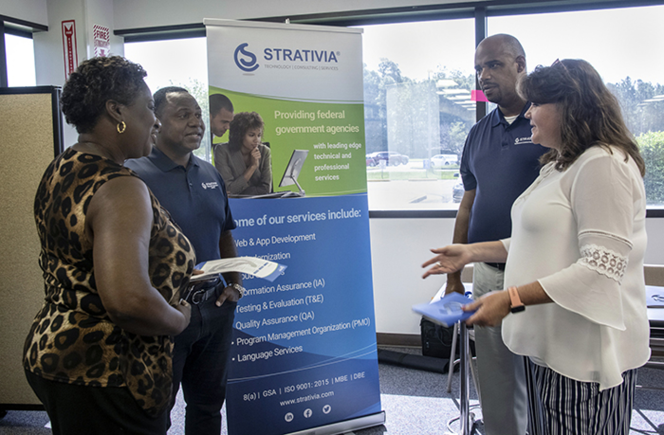 Employees with Strativia, a subcontractor to Savannah River Nuclear Solutions (SRNS), meets with SRNS buyers to discuss development opportunities at the Savannah River Site.