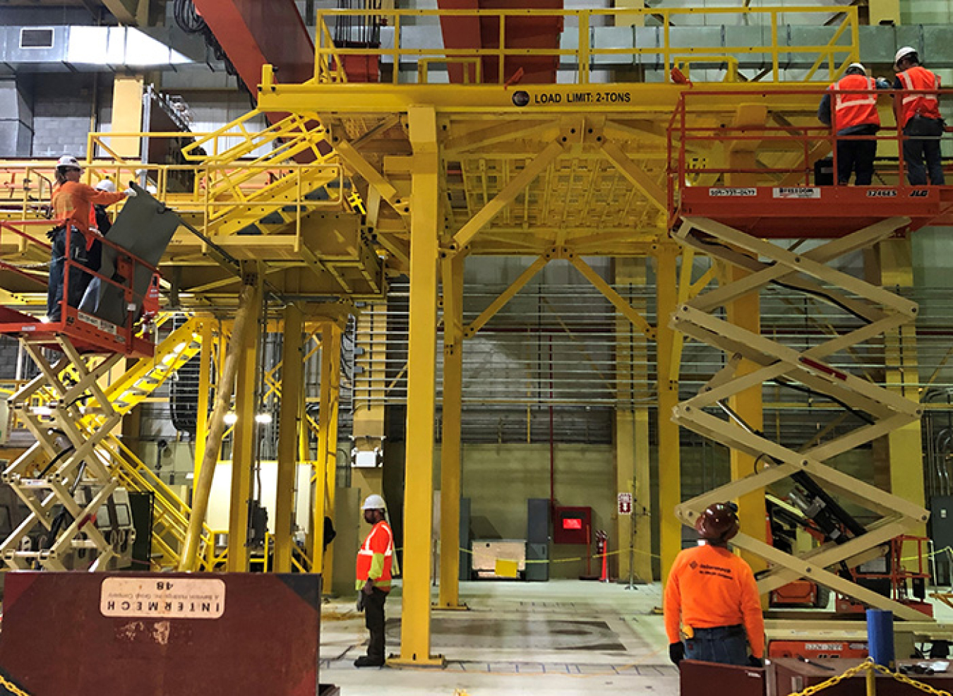 At the Maintenance and Storage Facility on the Hanford Site, crews are removing old infrastructure to make room to build a mock-up of a system that will transfer radioactive capsules from underwater storage to dry storage.