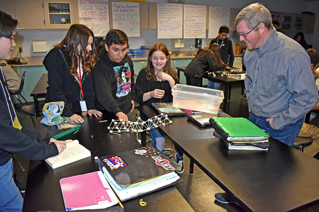 Nathan McKever, reliability/mechanical engineer with EM Richland Operations Office contractor Mission Support Alliance, met with seventh-graders at Park Middle School in Kennewick, Washington during Engineers Week.