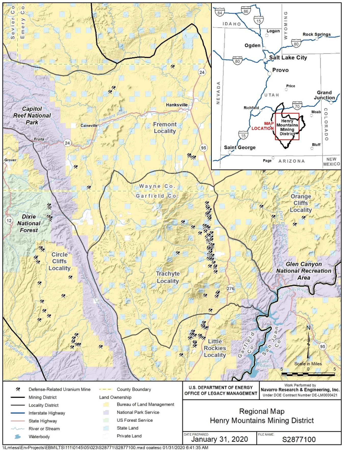 Regional map of the Henry Mining District Project Area.