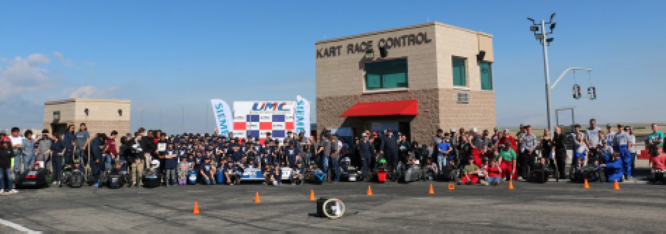 Students participating in the annual Greenpower race at the Utah Motorsports Campus in April 2019