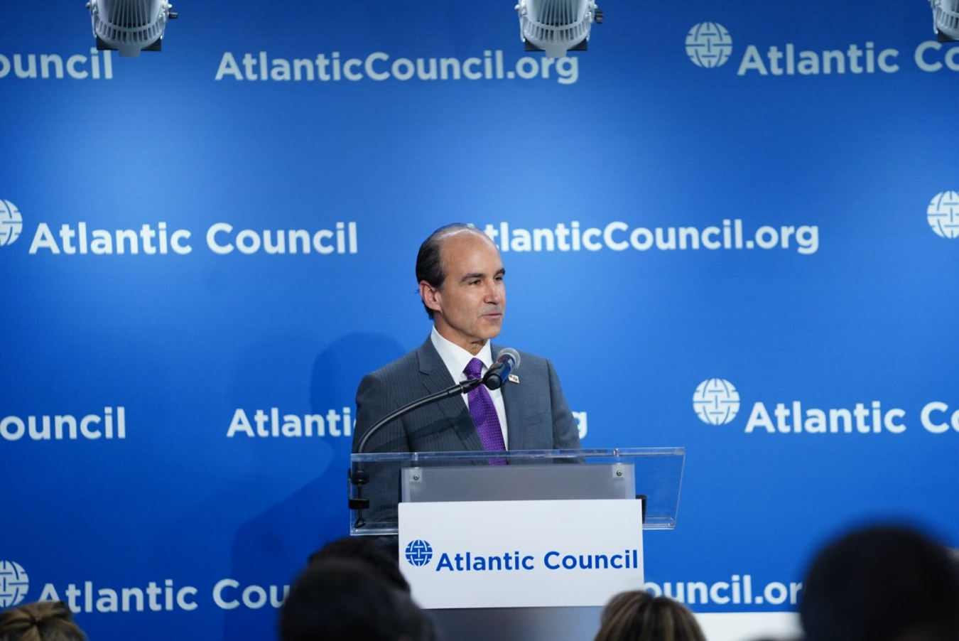 Under Secretary Mark W. Menezes speaks at event.