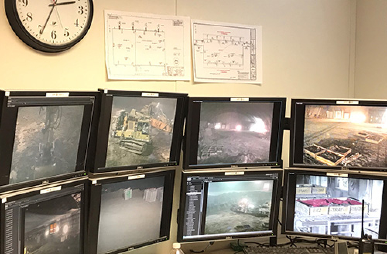 Operators monitor all facets of the Accelerated Retrieval Project through closed-circuit monitors.