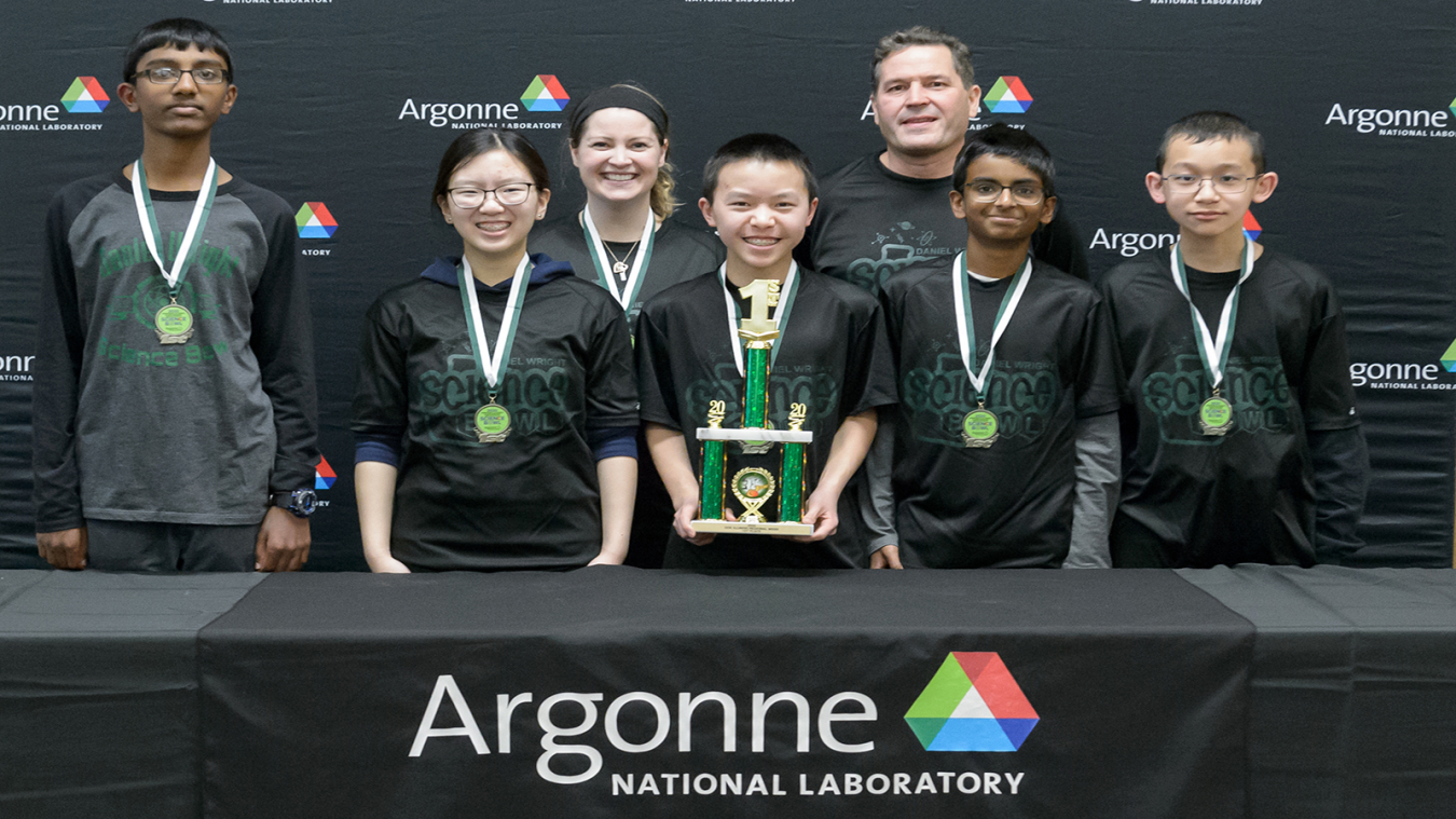 The winning team at the Illinois Regional Science Bowl