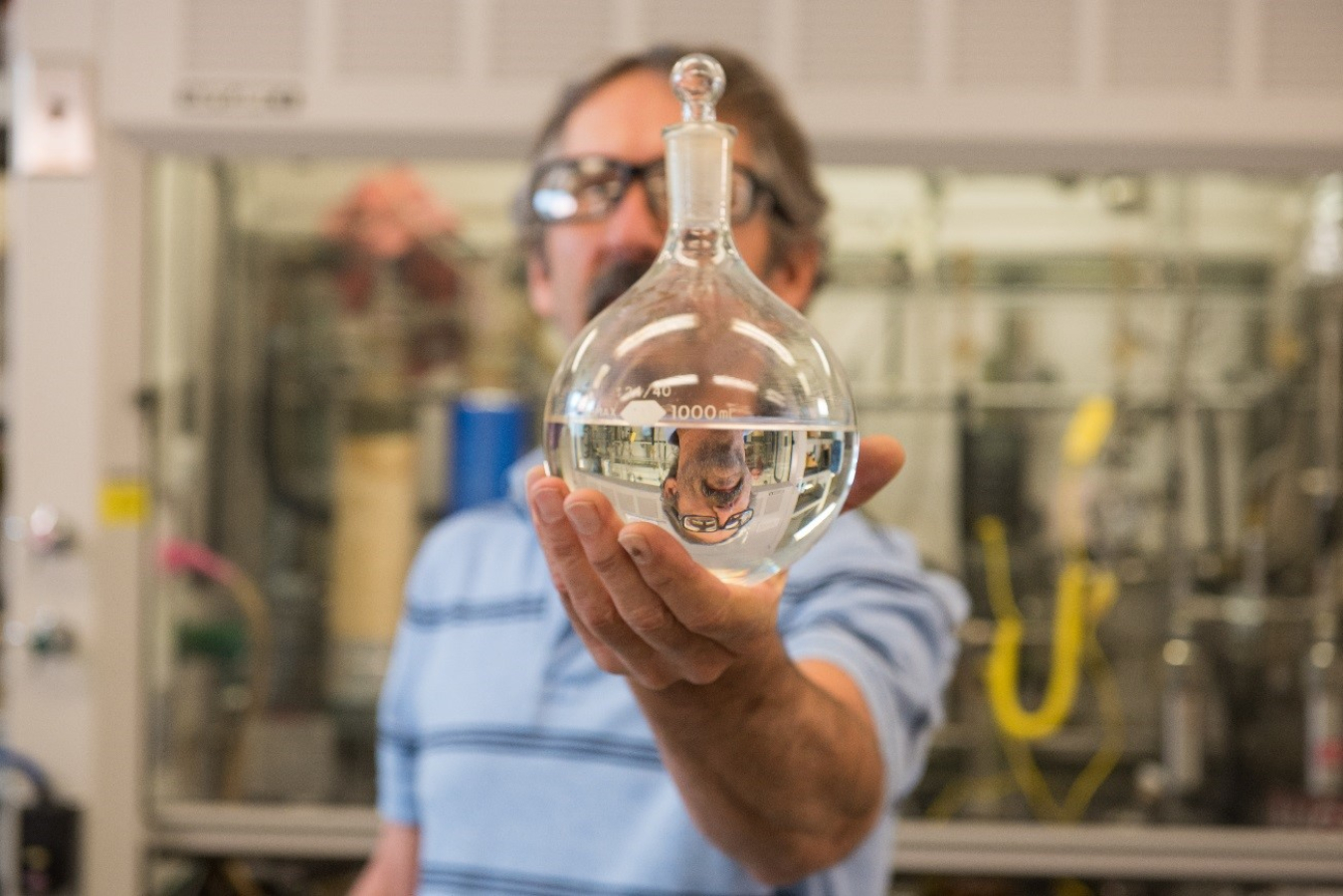 PNNL researcher Rich Hallen helped develop a process that converts ethanol to jet fuel.