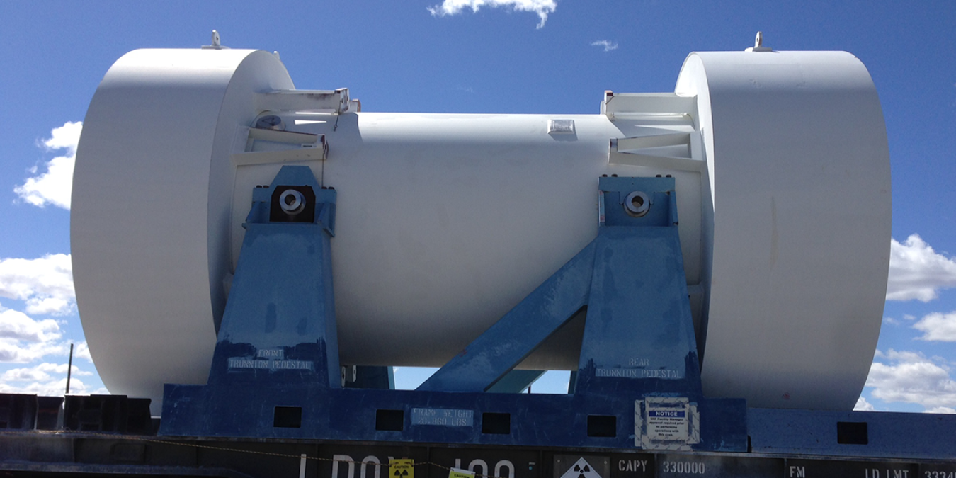 Spent nuclear fuel transportation container.