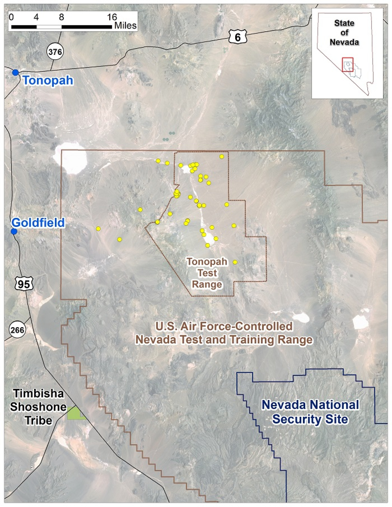 The DOE Office of Legacy Management is set to assume long-term stewardship responsibility for 70 sites — represented by the yellow dots in this map.