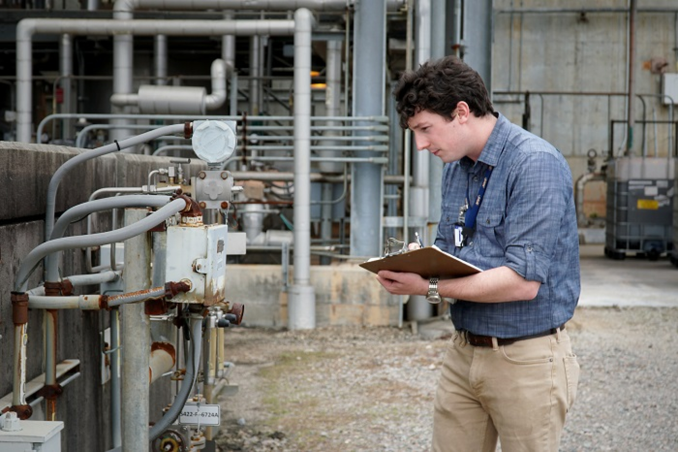 John Mills conducts plant gauge checks at the Defense Waste Processing Facility as part of his job as a shift technical engineer for Savannah River Remediation at the Savannah River Site.