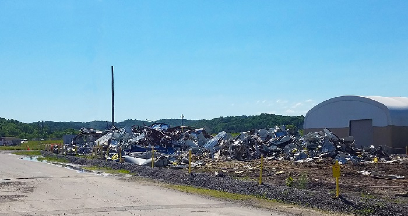 A view of the remains from the demolition of the Segmentation Shop as Oak Ridge crews come closer to achieving Vision 2020. Cleanup efforts at the East Tennessee Technology Park will remove more than 13 million square feet of facilities.
