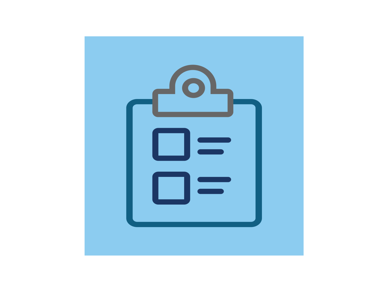 Icon of a clipboard.