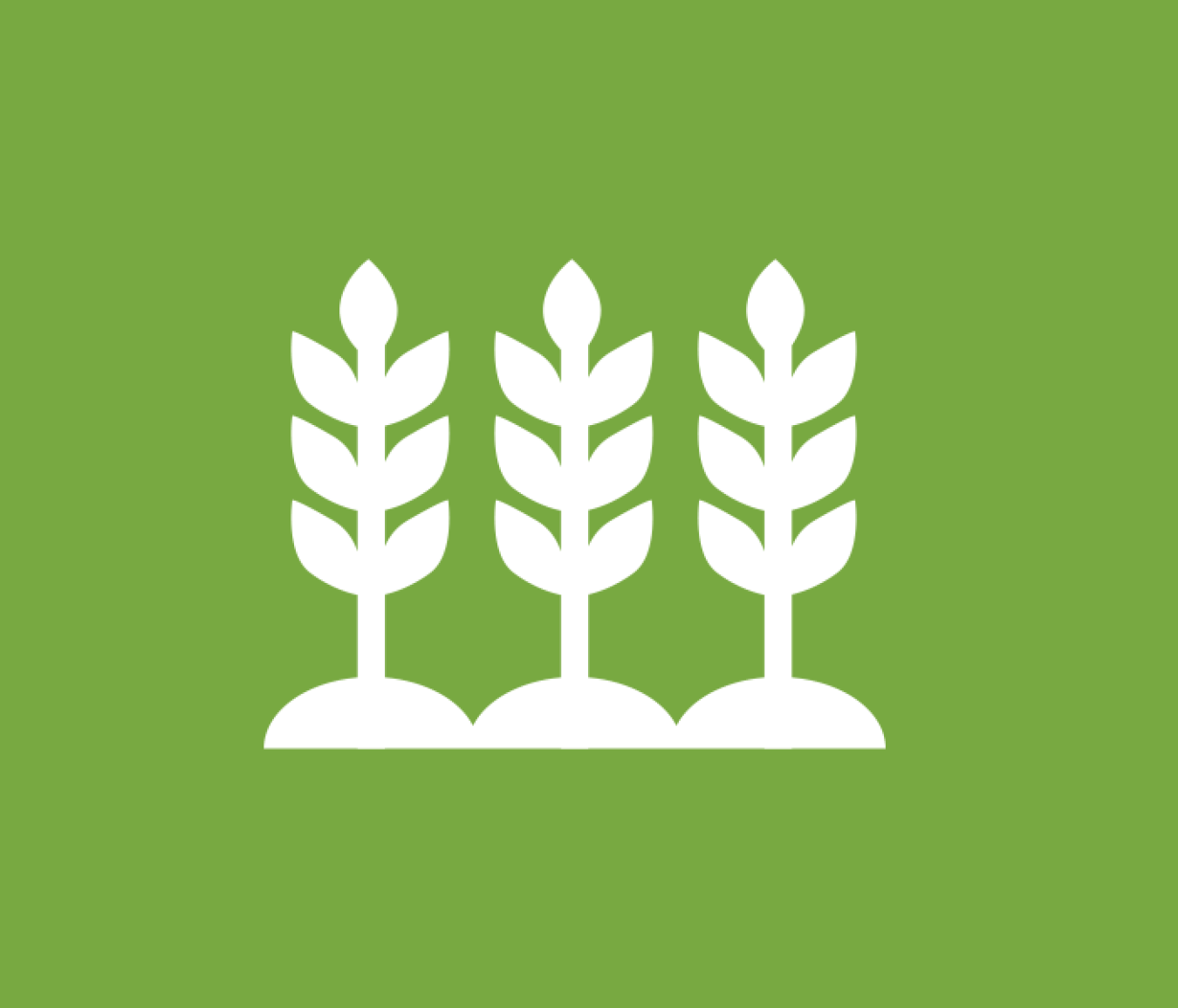 Green spherical icon of biomass plants growing in a row.