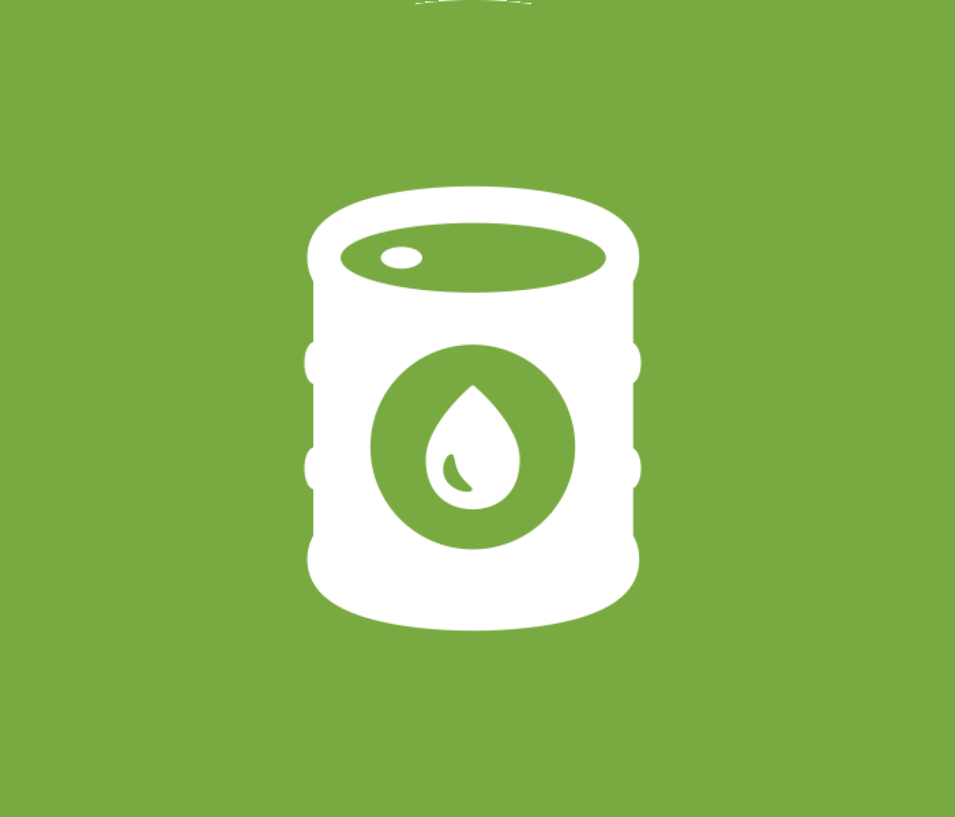  Green spherical icon of a barrel of liquid fuel.