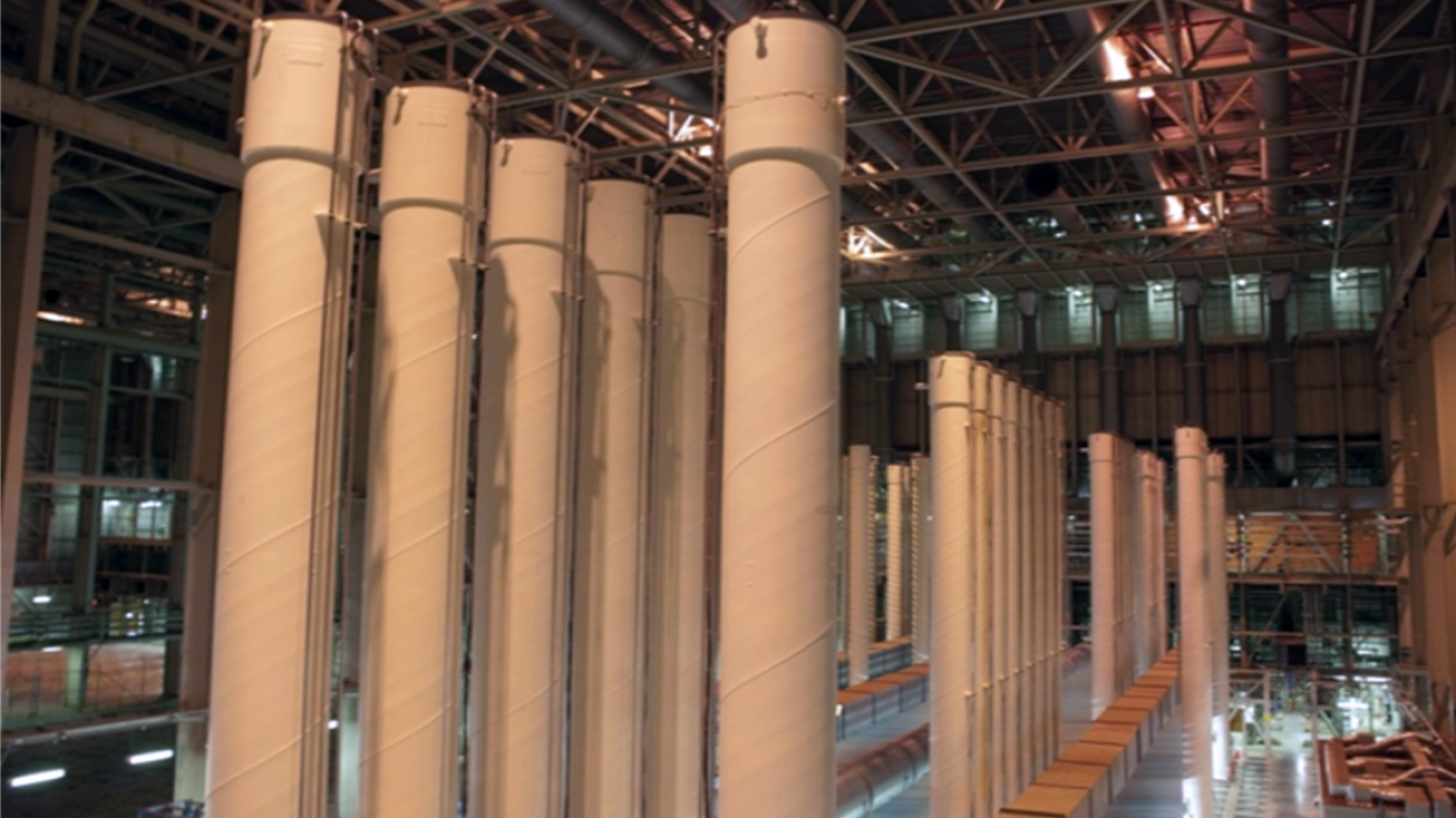 Cascade of centrifuges used for uranium enrichment.