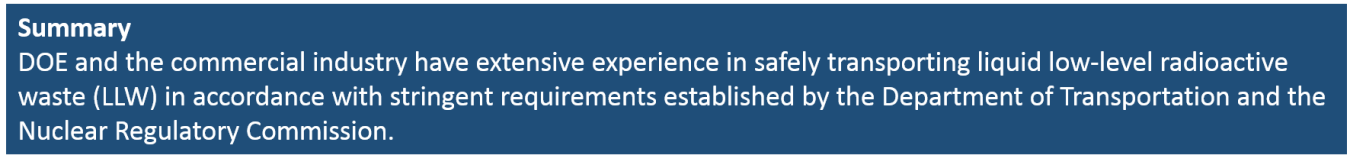 Liquid Transportation Fact Sheet Summary