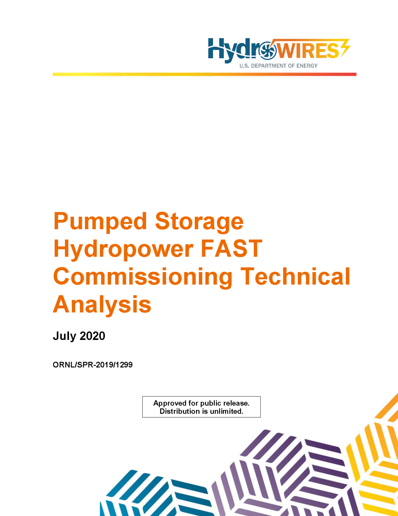 Cover of report "Pumped Storage Hydropower FAST Commissioning Technical Analysis"