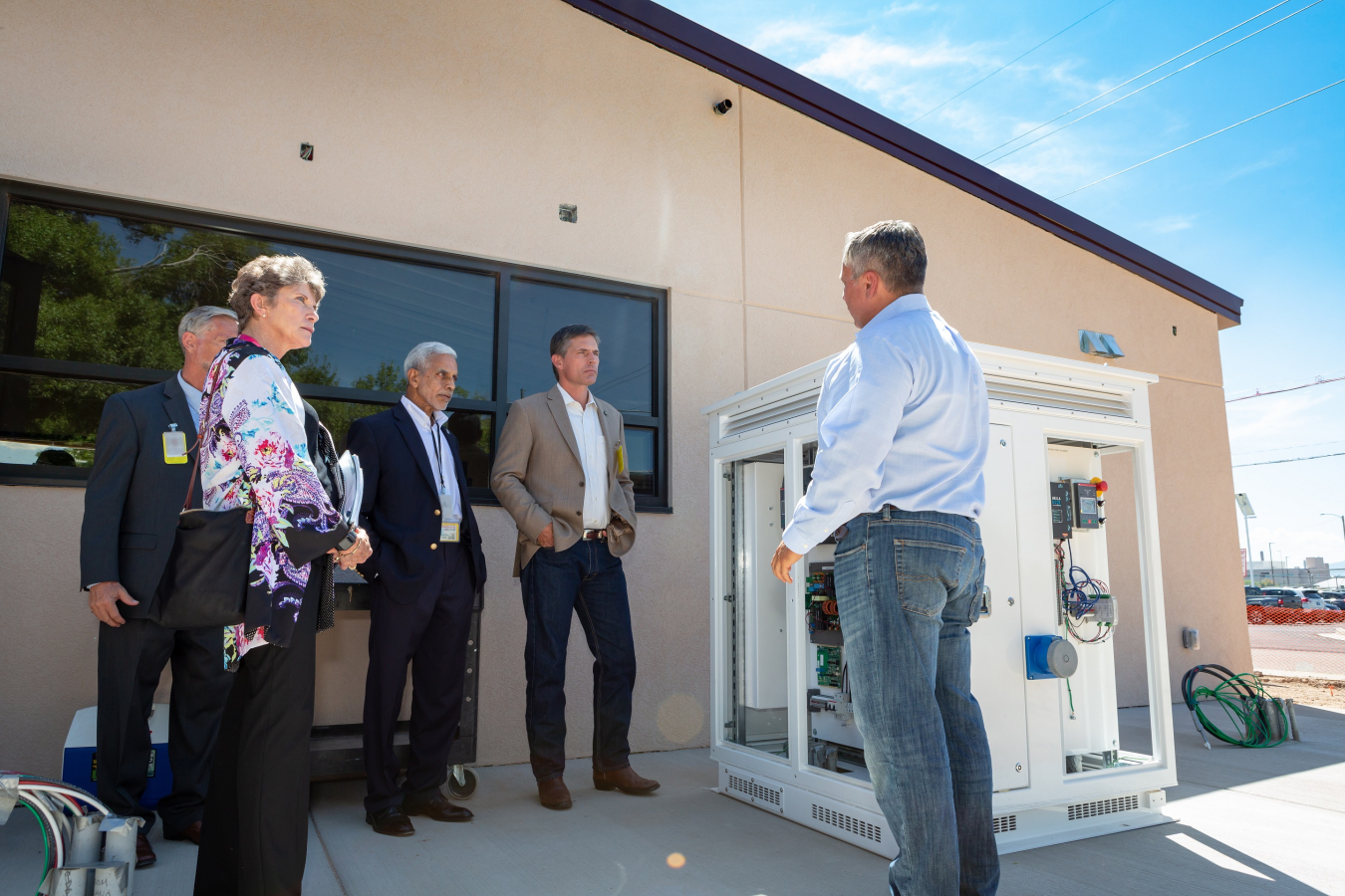 New Mexico U.S. Senator Martin Heinrich and Lab officials tour the DC microgrid