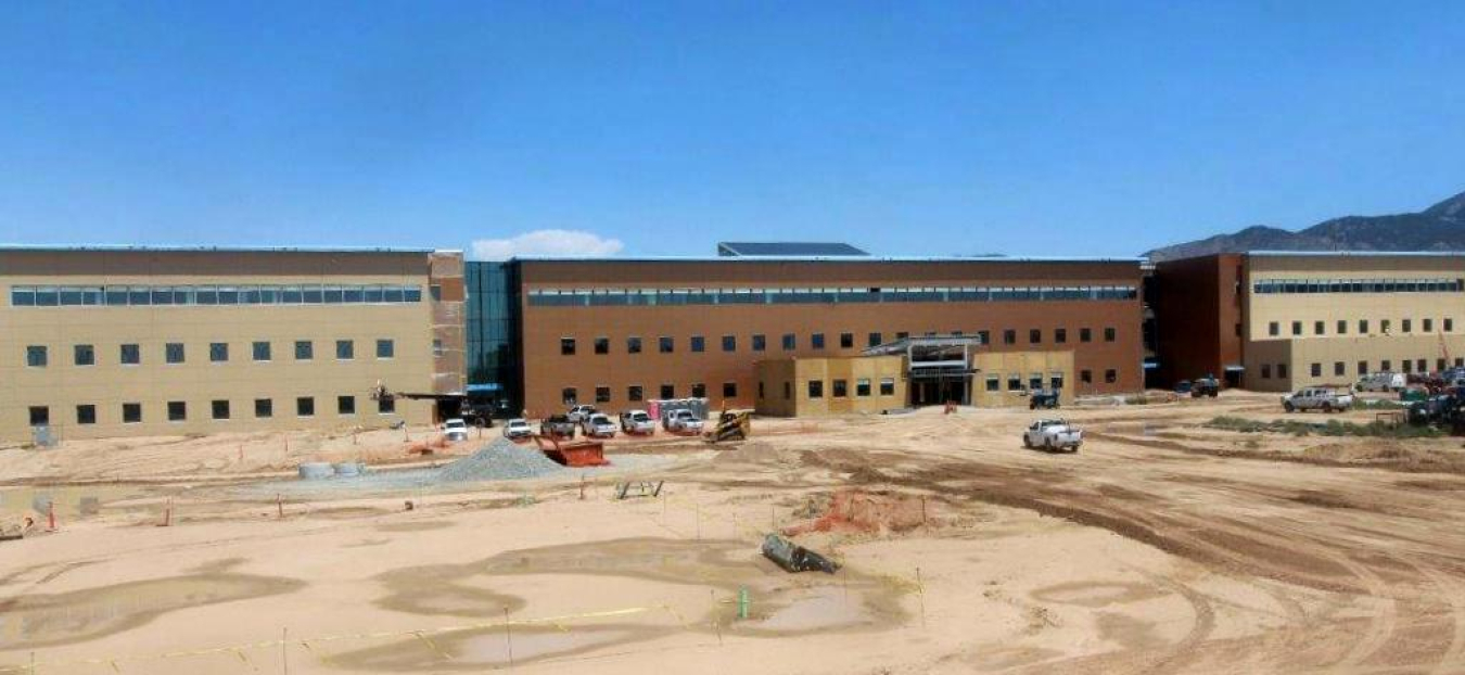 The John A. Gordon Albuquerque Complex as it looked in August 2020. It is on schedule to be occupied in late 2021.