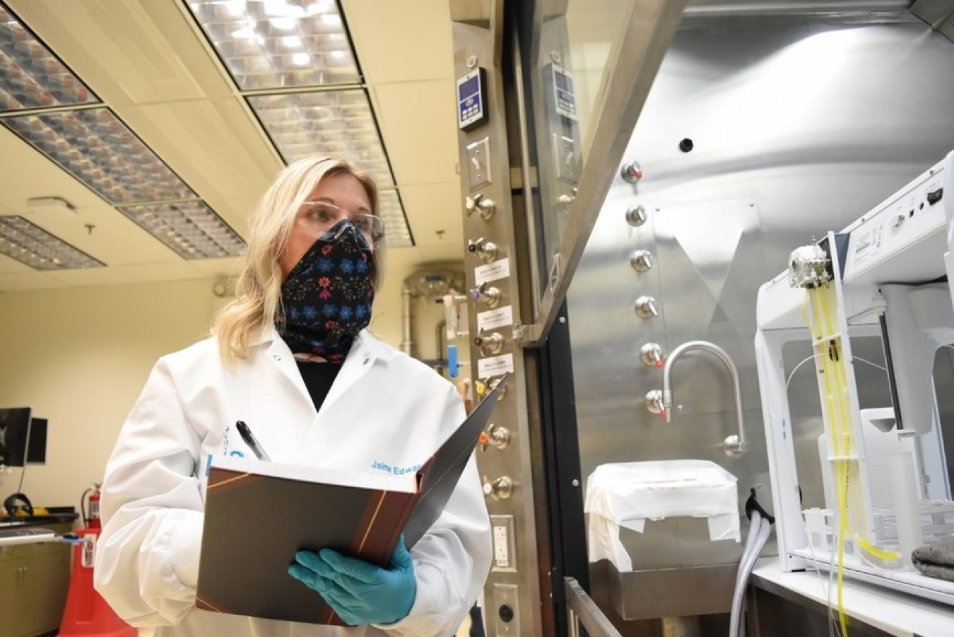 Chemists at Hanford’s Waste Treatment and Immobilization Plant, such as Jaime Edwards, developed training and procedures and verified laboratory equipment performance over the past two years.