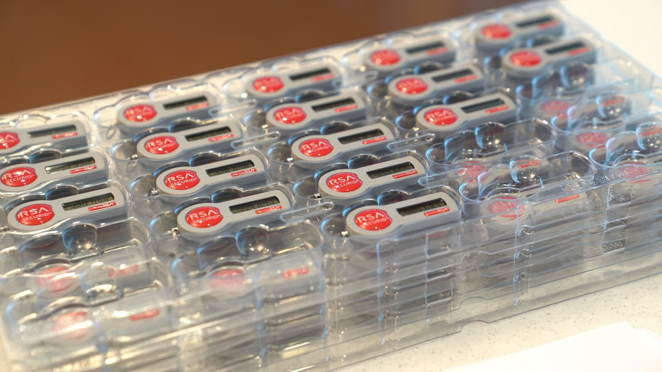 RSA tokens await distribution to Consolidated Nuclear Security's staffers.