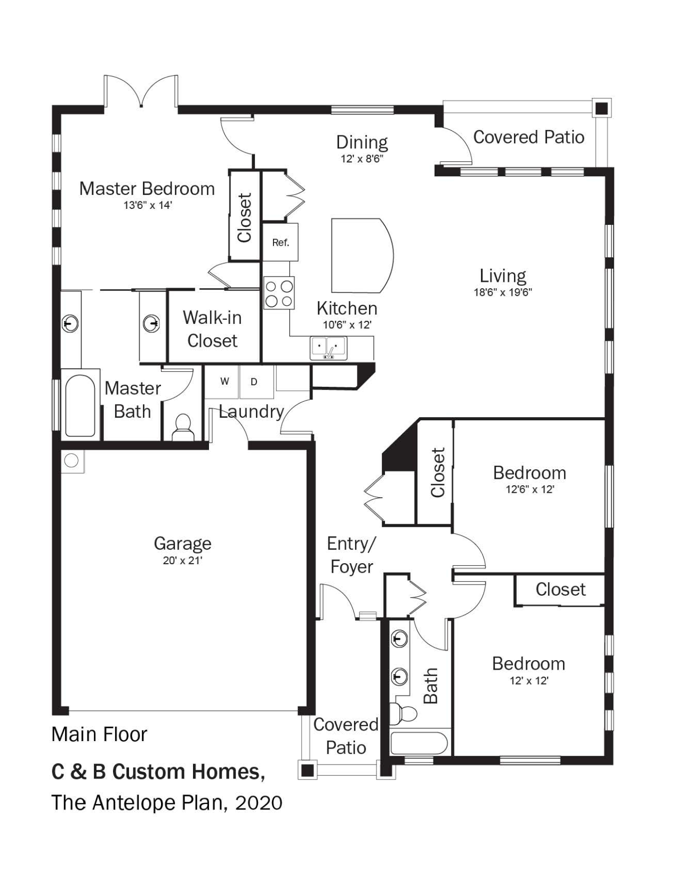 Floorplans for DOE Tour of Zero: The Antelope Plan by C & B Custom Homes.