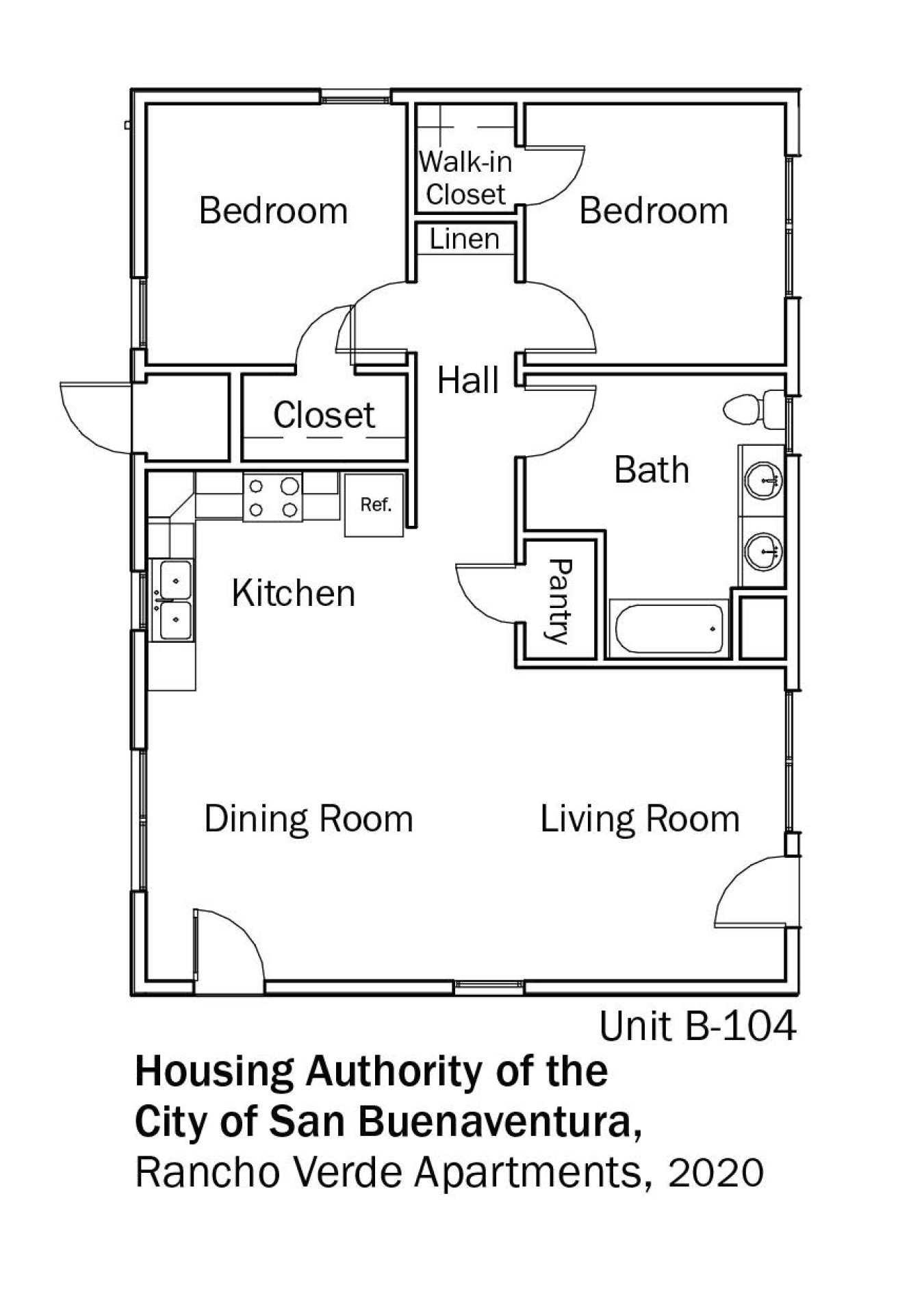 Floorplans for DOE Tour of Zero: Rancho Verde Apartments by the Housing Authority of the City of San Buenaventura.