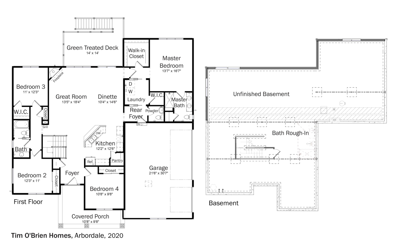 Floorplans for DOE Tour of Zero: Arbordale by Tim O'Brien Homes.