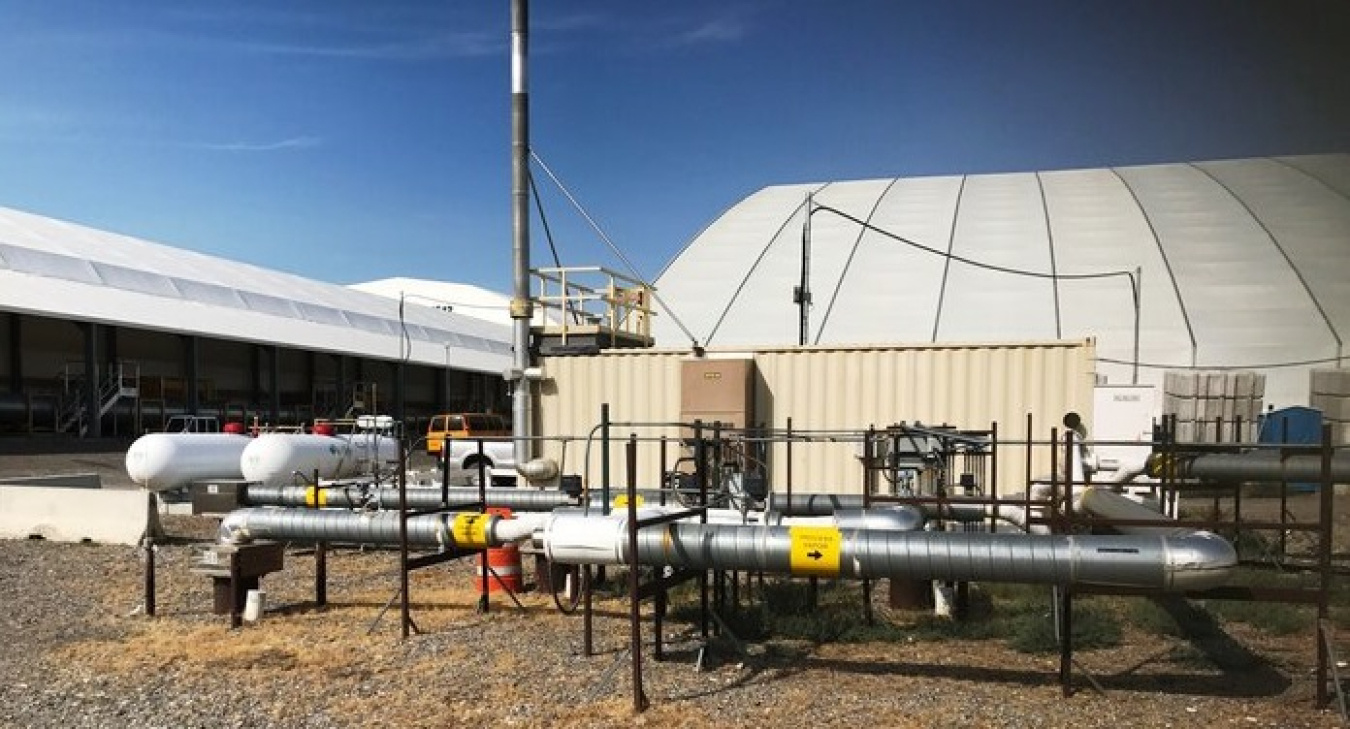 One of three vapor vacuum extraction and treatment units at the Radioactive Waste Management Complex at the Idaho National Laboratory Site.