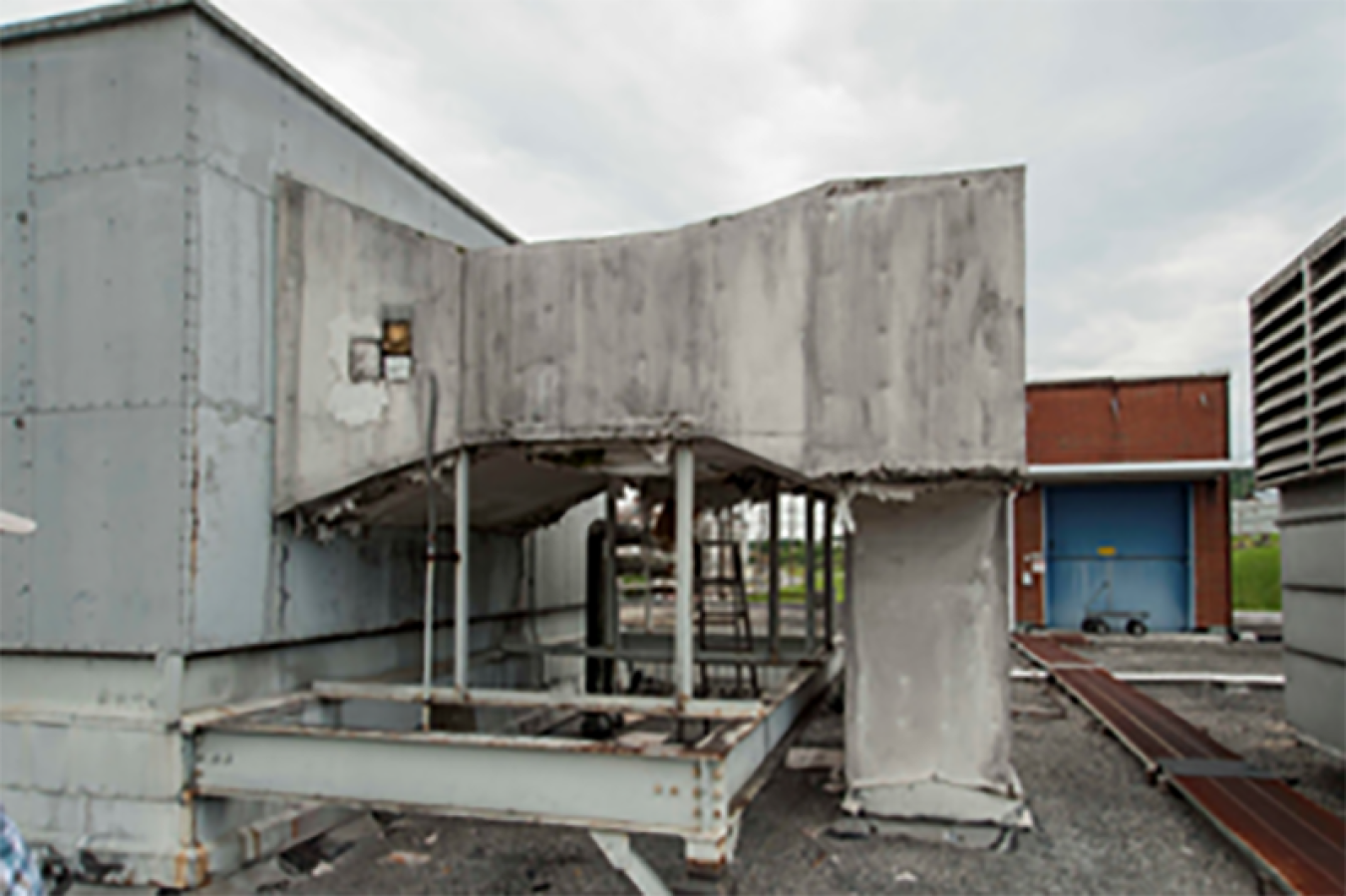 Before a Roof Asset Management Program project was completed at the Y-12 National Security Complex.
