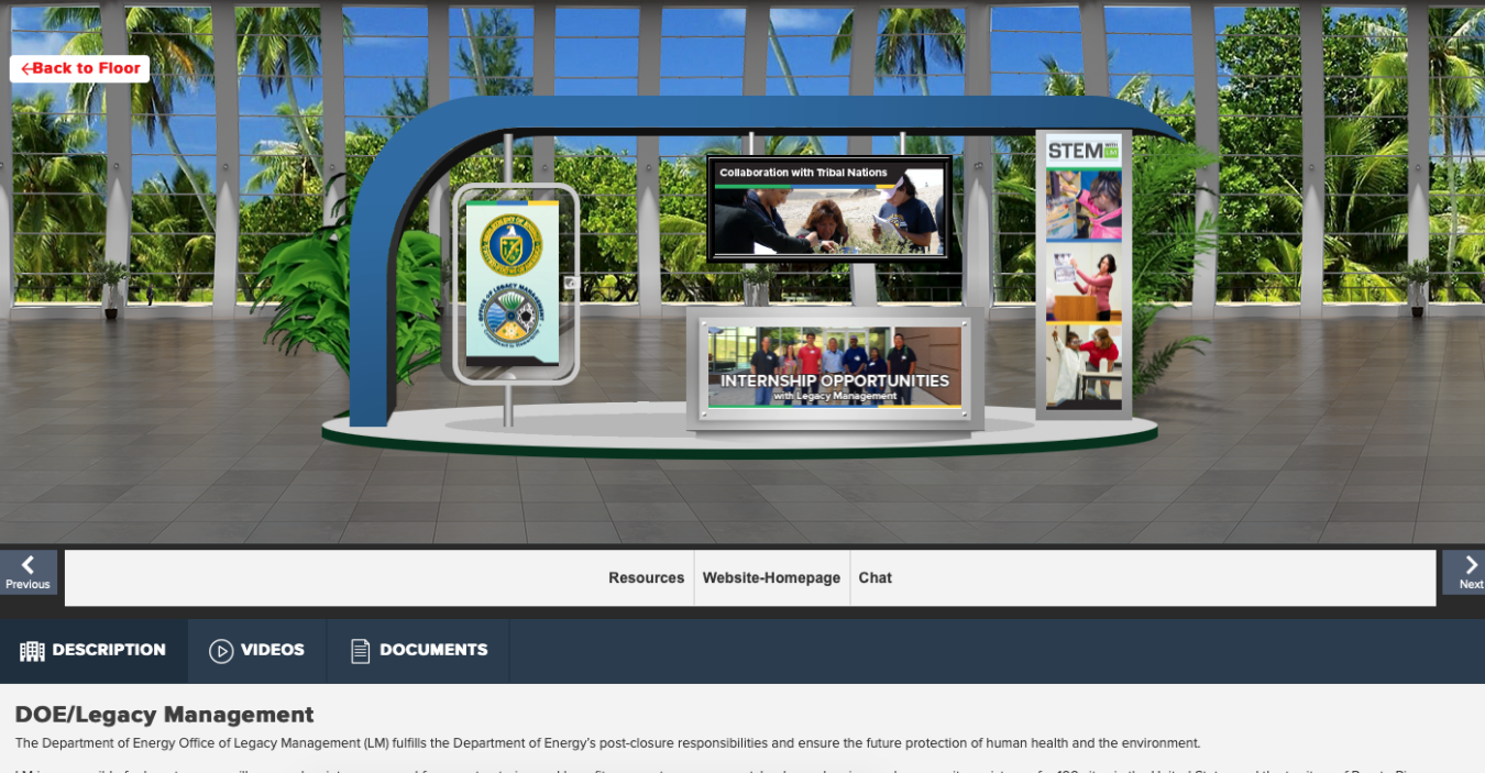 DOE LM career booth on AISES platform