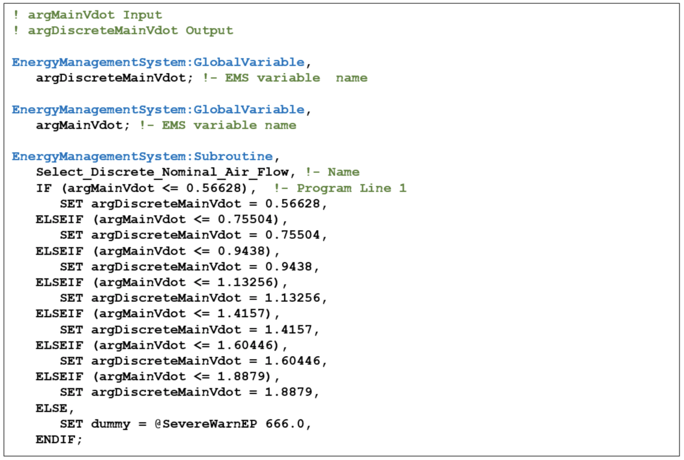 This is part of the implementation of the same equipment airflow upsizing routine, using the original EMS feature. This implementation is far more verbose and clunky.