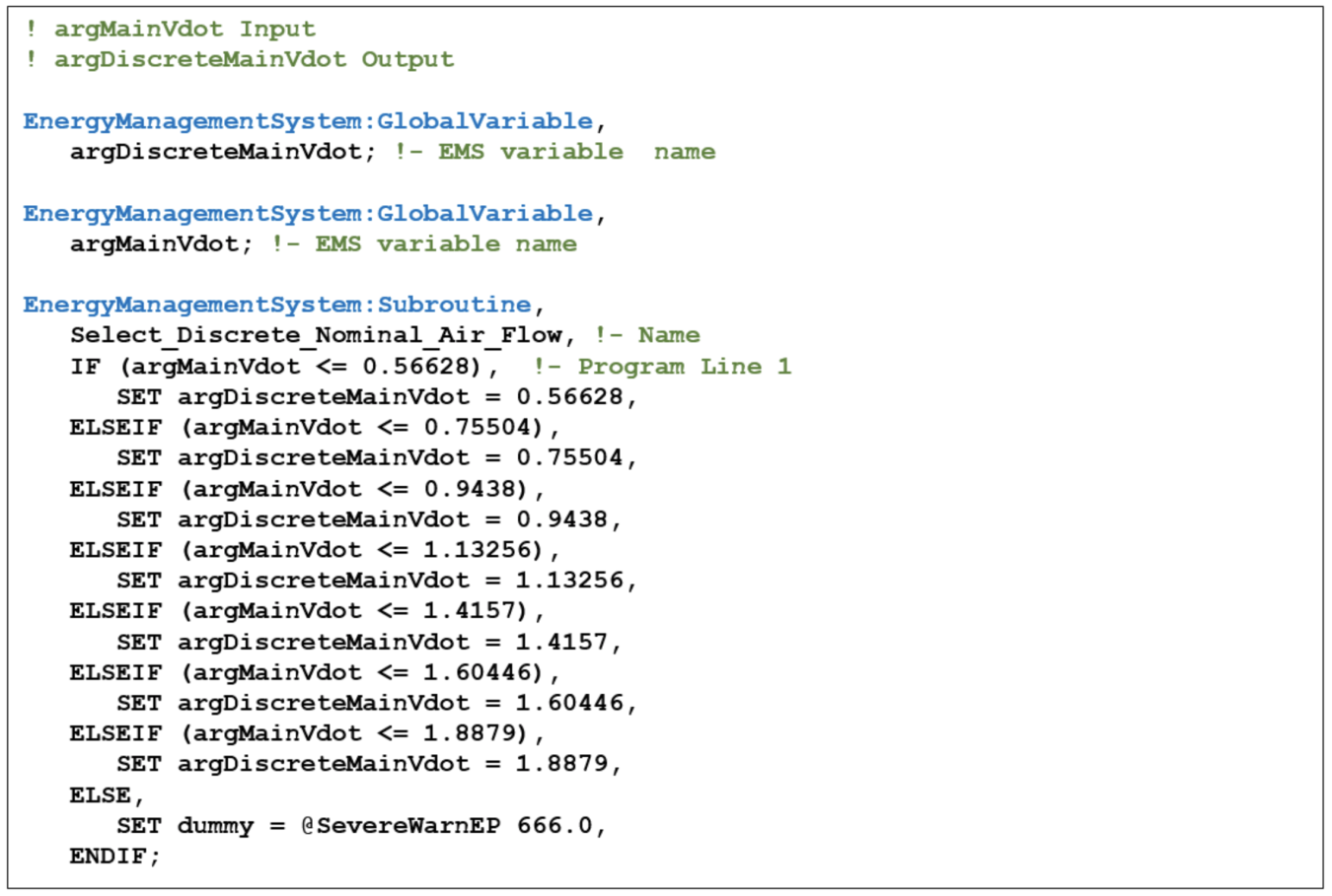 This is part of the implementation of the same equipment airflow upsizing routine, using the original EMS feature. This implementation is far more verbose and clunky. 