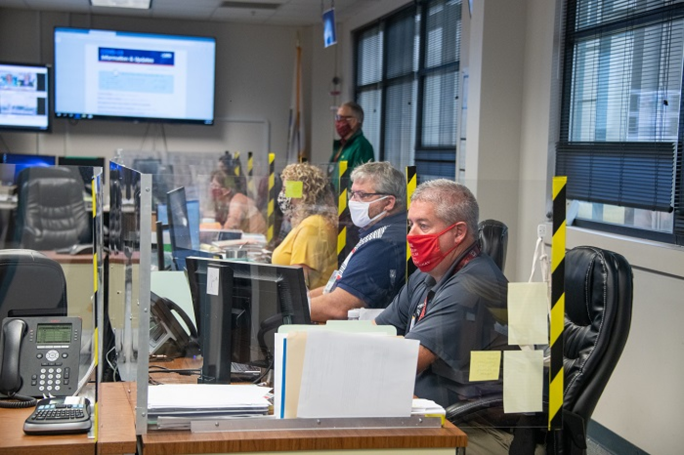 Members of the Savannah River Site (SRS) Infectious Disease Response Team, a branch of the SRS Emergency Response Organization, manage the site’s daily COVID-19 pandemic response efforts from the SRS Alternate Emergency Operations Center.