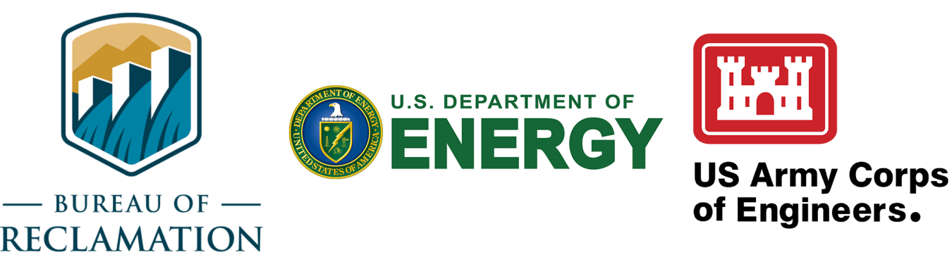 Logos of the agencies involved in the Hydropower MOU.