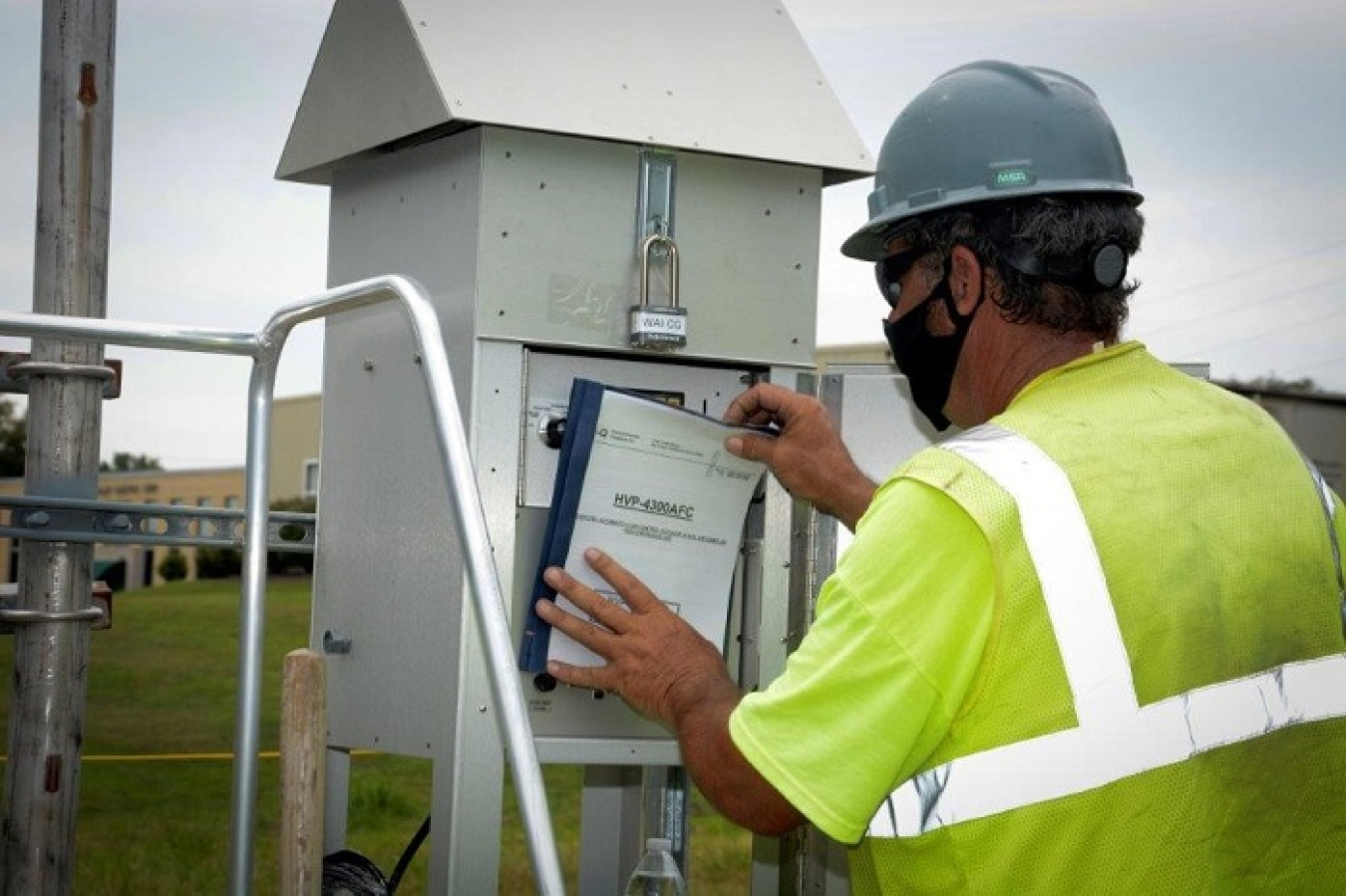 EM stations at the Portsmouth Site have both low- and high-volume air samplers in place for continuous use.