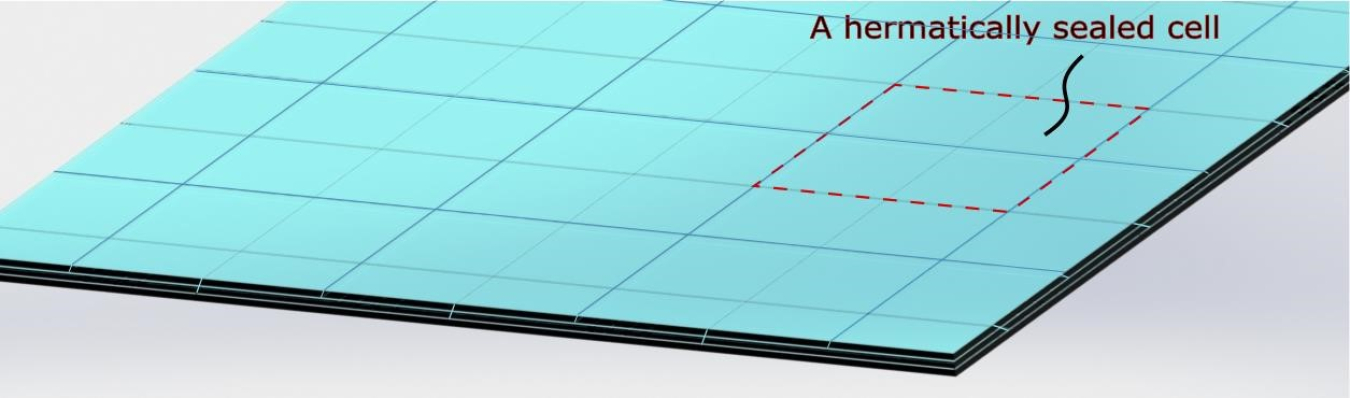 Schematic of vacuum insulated glass (VIG) construction.