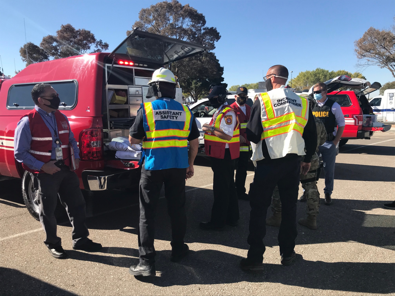 A joint incident command center was established soon after the exercise began.