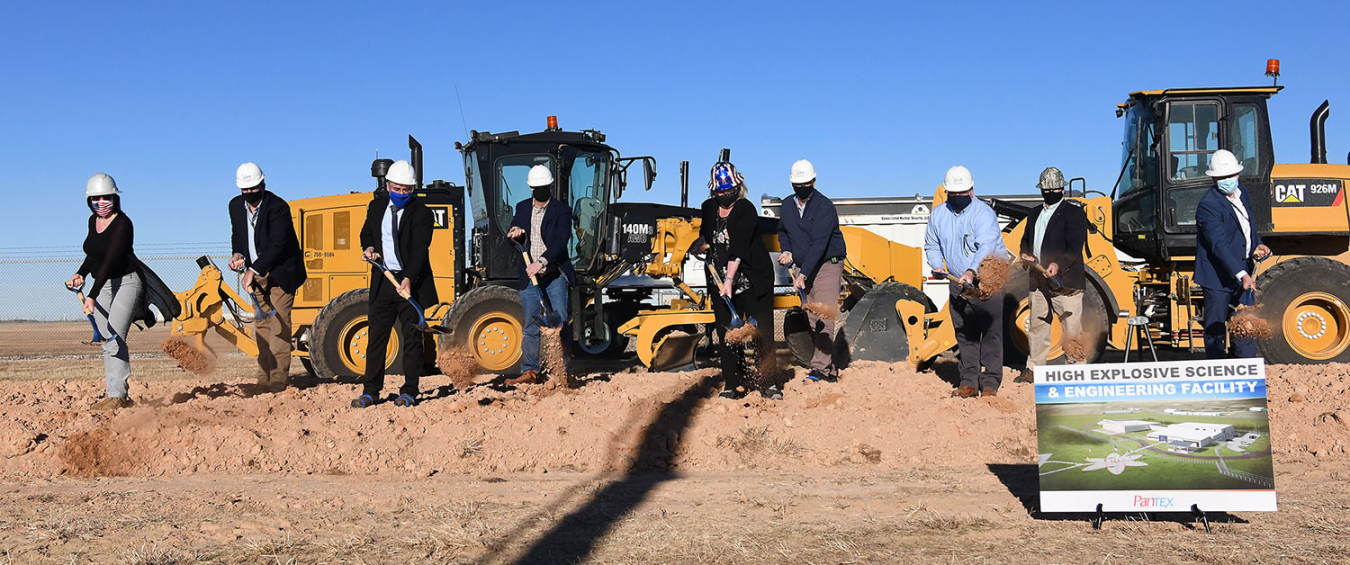 Leaders from the Pantex Plant, Consolidated Nuclear Security, and NNSA broke ground on the High Explosive Science and Engineering Dec. 8.