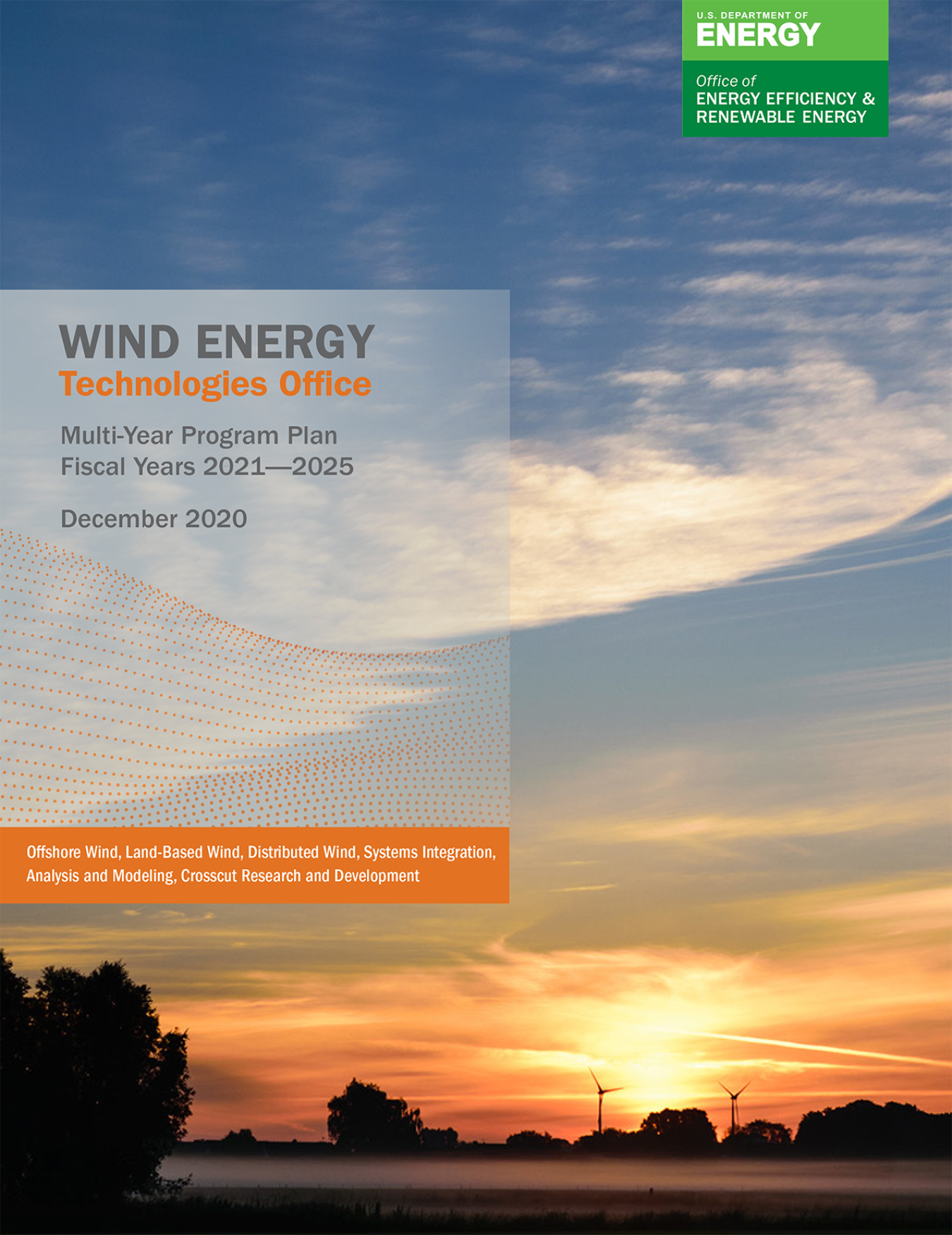 Front cover of the "Multi-Year Program Plan for Wind Energy Research"