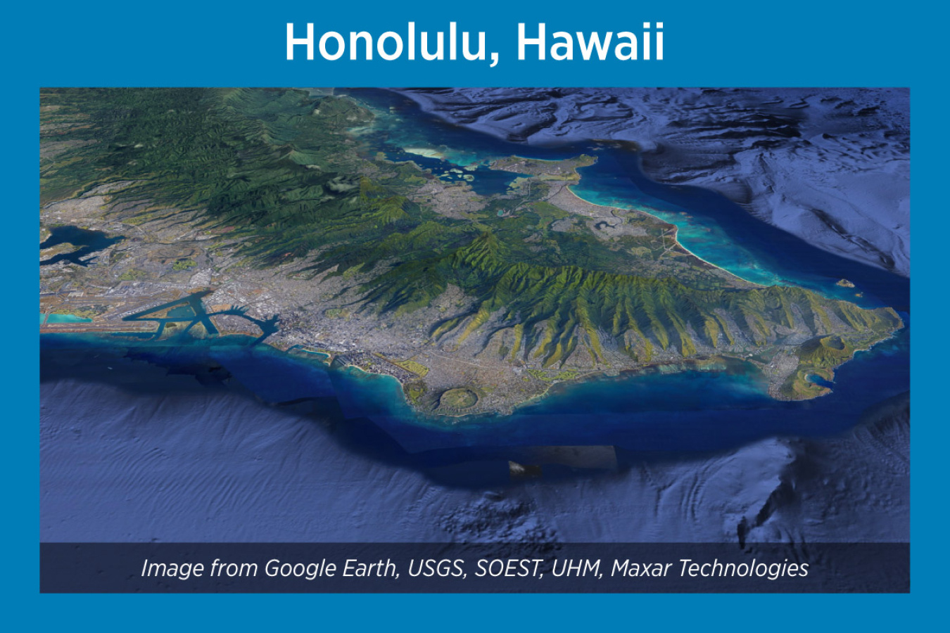 Honolulu, Hawaii, Satellite Image