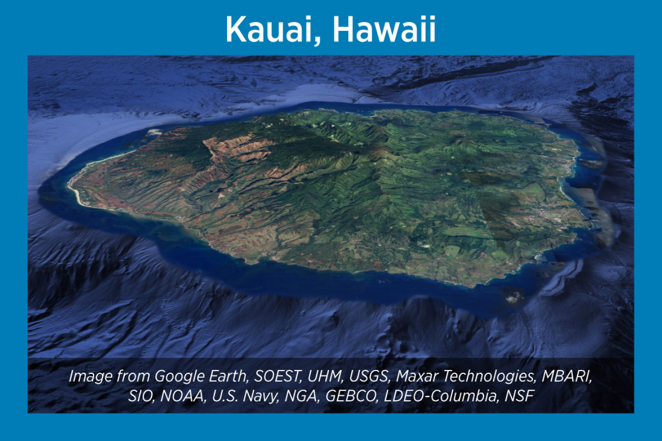 Kauai, Hawaii, Satellite Image