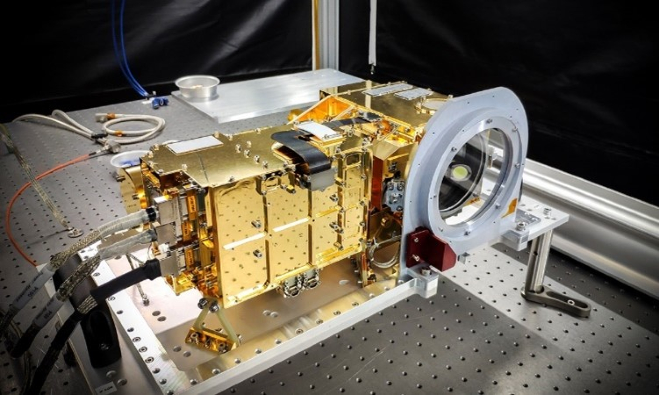 The SuperCam mast unit prior to installation on the mast of the rover.