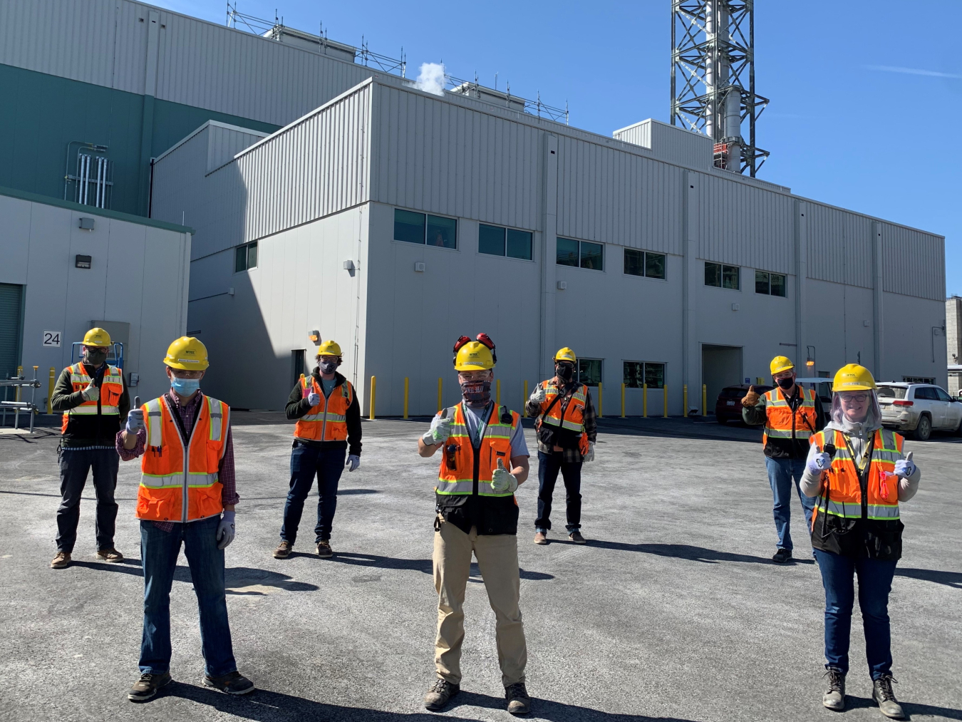 Hanford’s Waste Treatment and Immobilization Plant startup team gives a thumbs up for completing initial testing of equipment and systems, called melter trains, that support huge melters in the plant’s Low-Activity Waste Facility, marking another step toward treating tank waste.