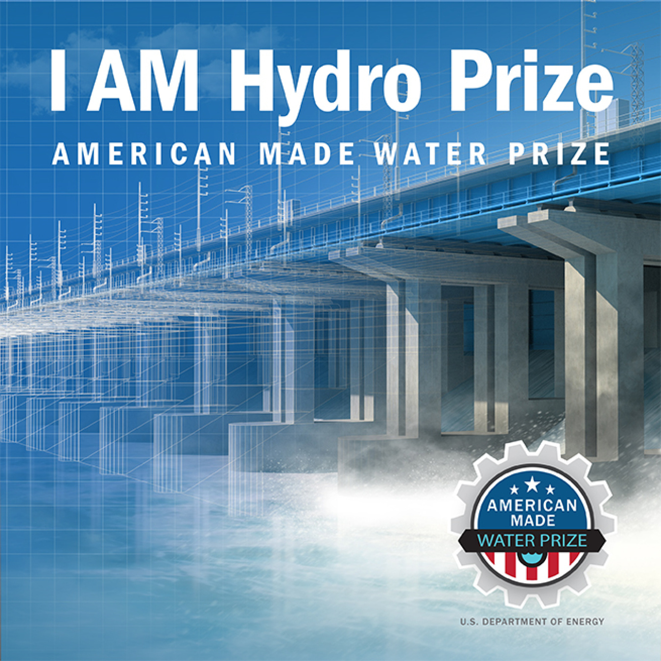 Branding badge for I AM Hydro prize.