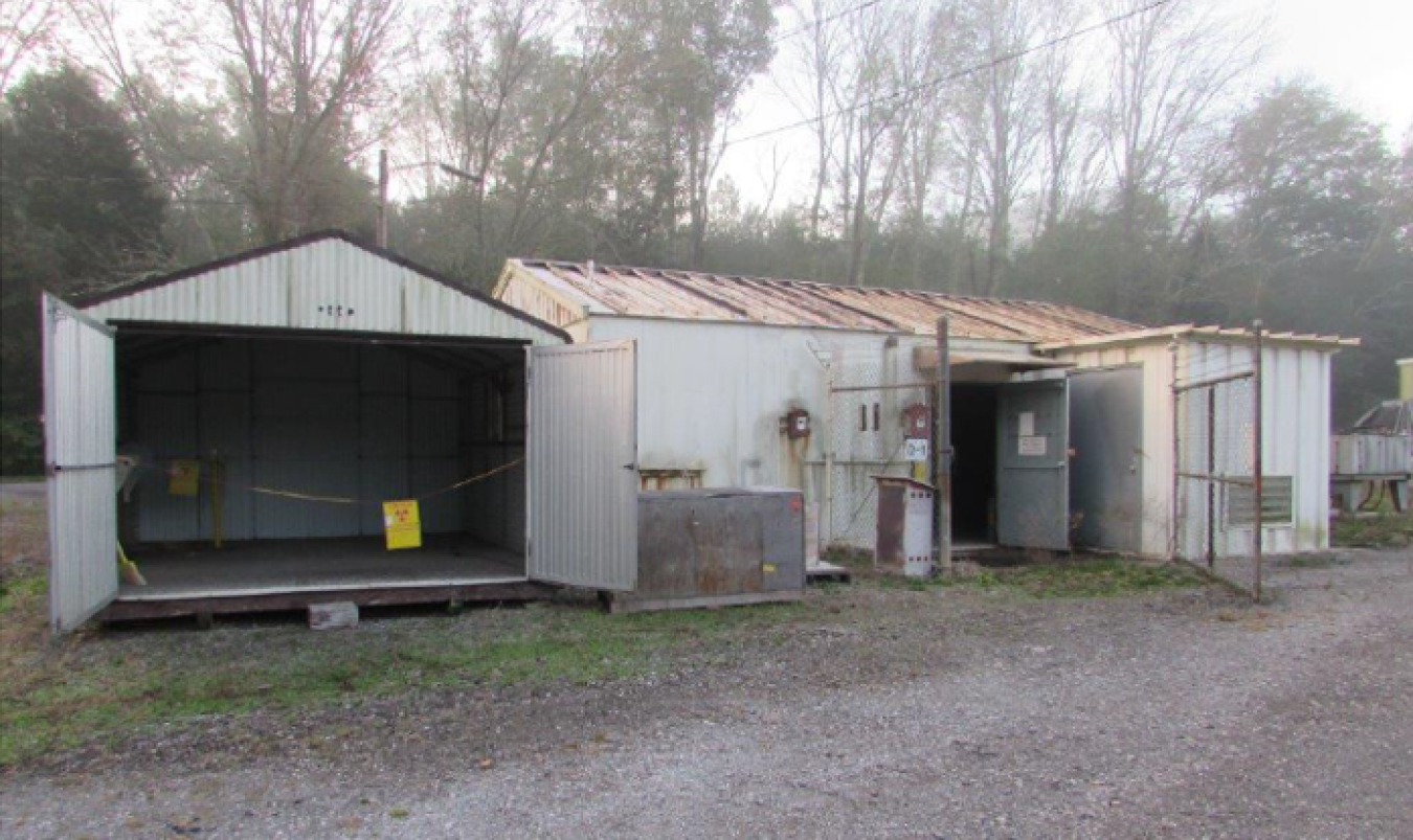 A view of the Tritium Target Preparation Facility at Oak Ridge National Laboratory prior to demolition. The building was constructed in 1968 and had not been operational since 1990.