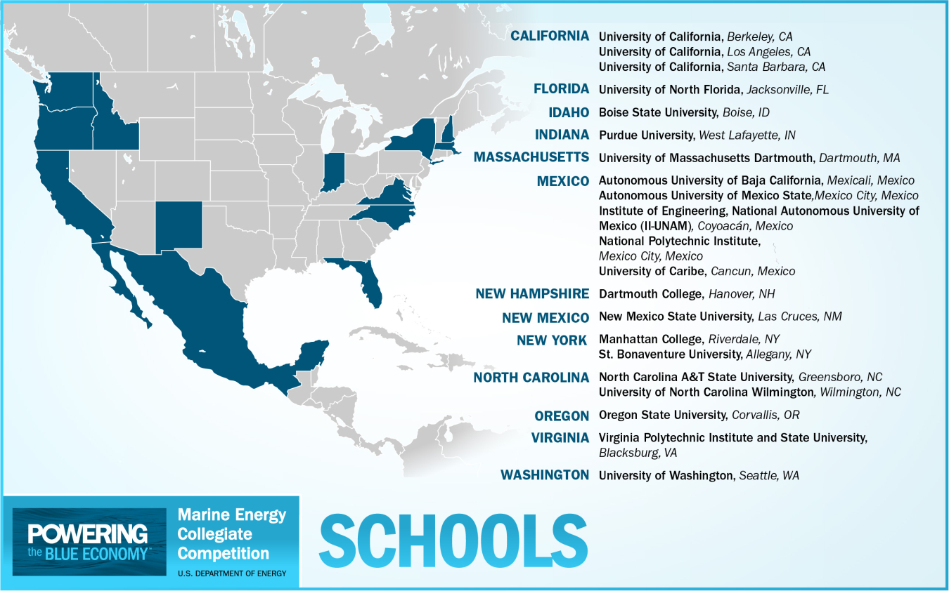 Map showing the MECC schools and details. 