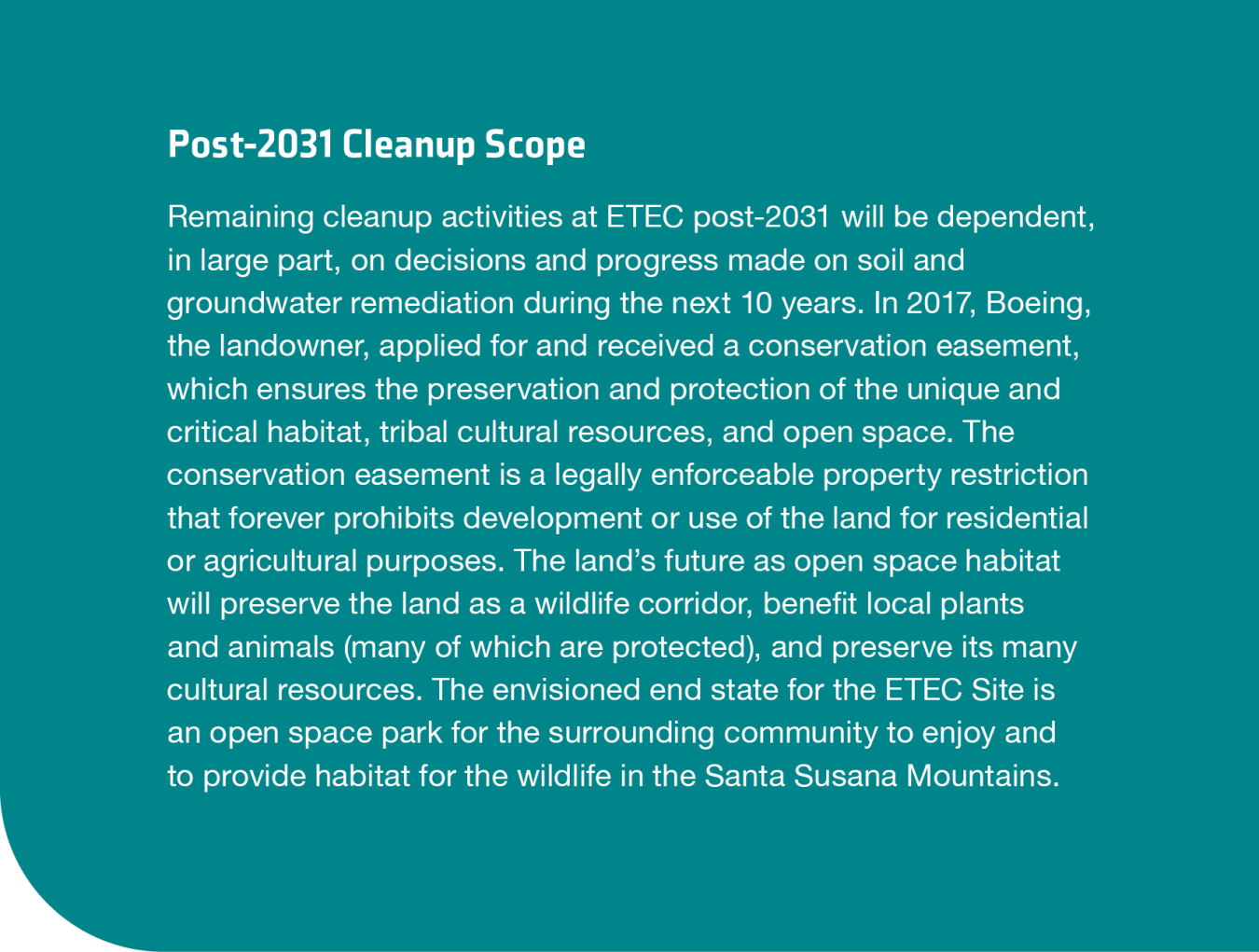 Post-2031 ETEC Cleanup Scope