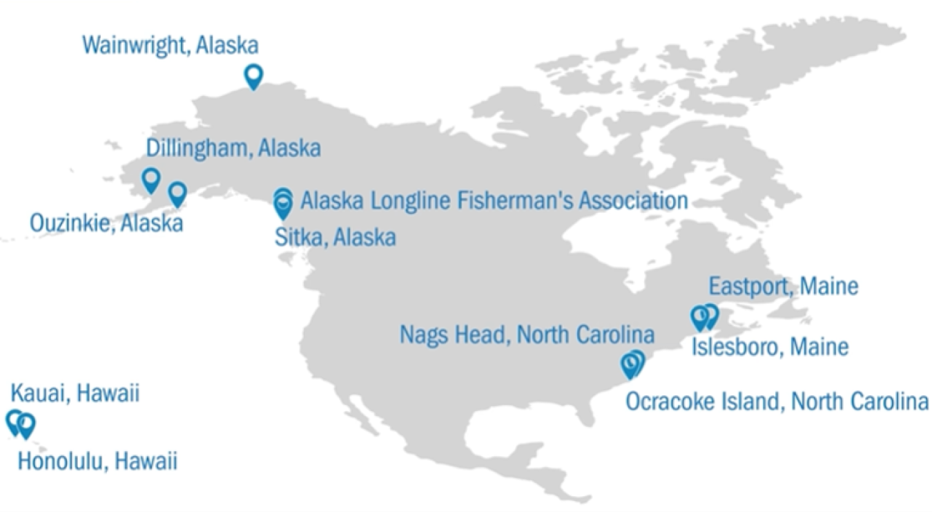 Map of the ETIPP locations.