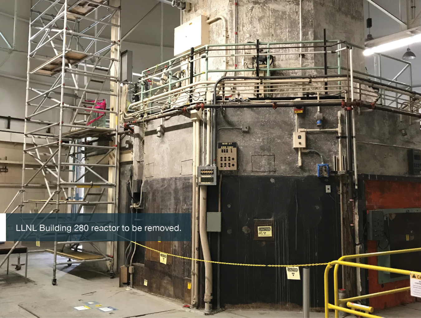 Picture of LLNL Building 280 reactor to be removed.